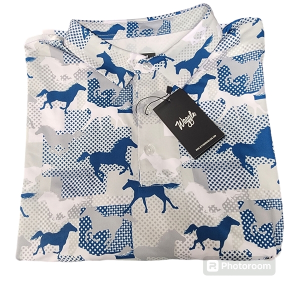 waggle Other - Waggle NWT Mens Unique Horse Design Golf Polo Size 2XL